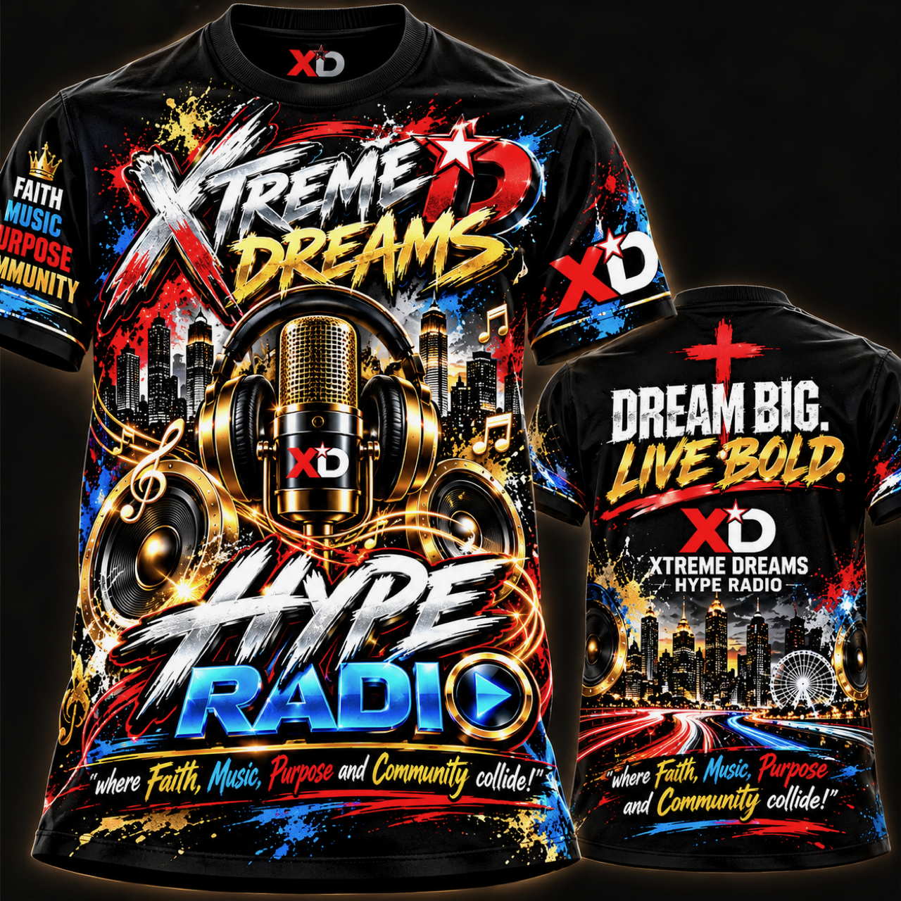 Black Xtreme Dreams Hype Radio T-shirt