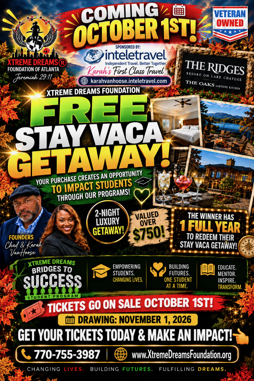 Enter to win a free Stay Vaca weekend getaway — 2-night luxury getaway valued over $750, tickets on sale October 1st, drawing November 1, 2026